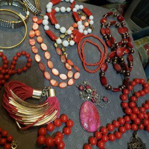 Estate Lot Vintage Jewelry Rhinestones Pink Turquoise 14 Pieces